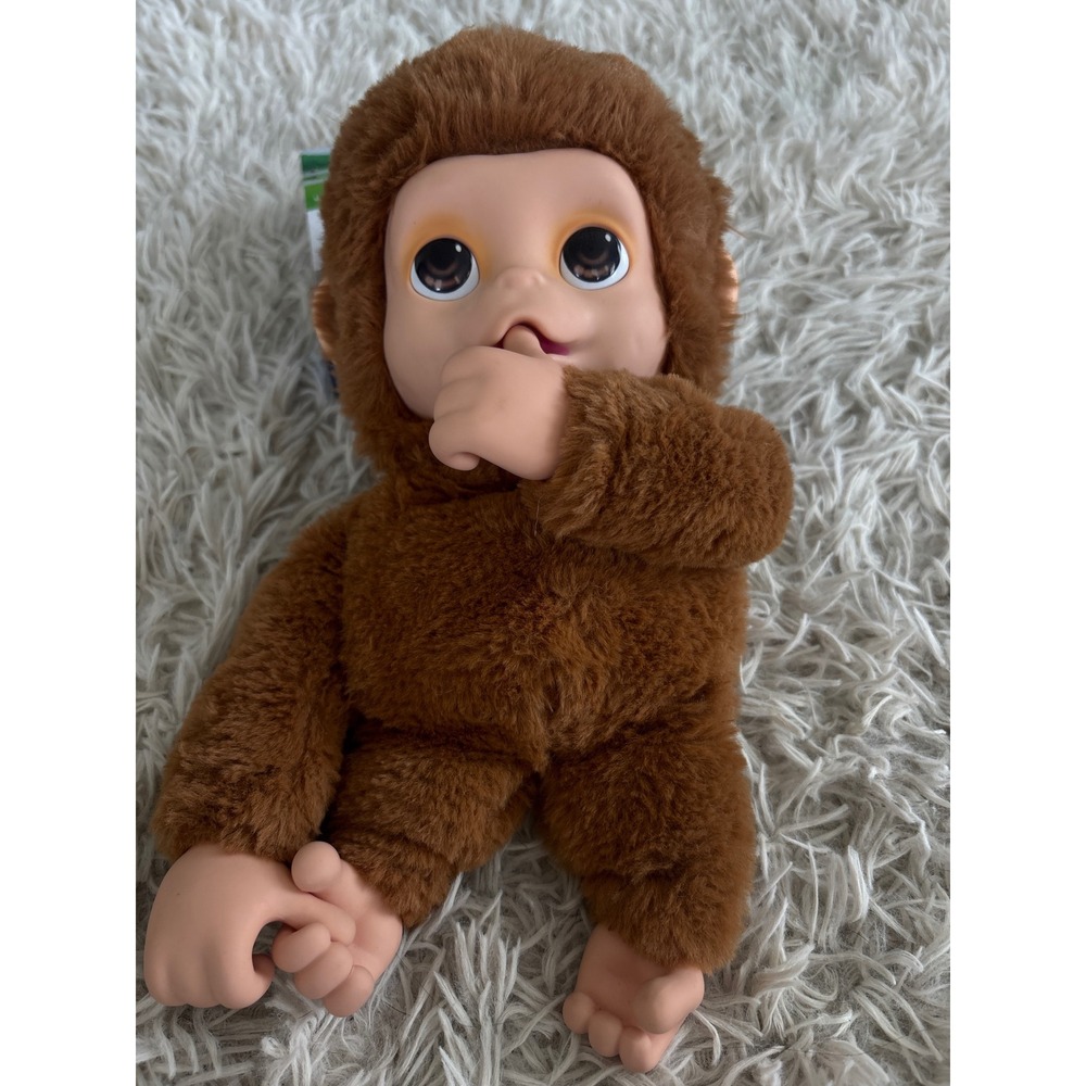 Interactive Little Live Pet Baby Monkey Plush Brown Realistic Vinyl Face Hands